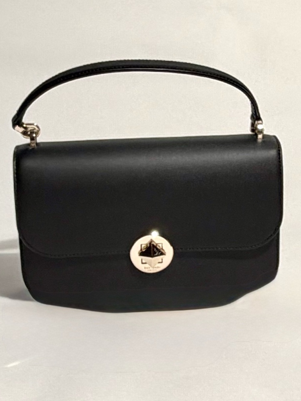 New Kate Spade Small Crossbody Satchel in Black with Gold Accents